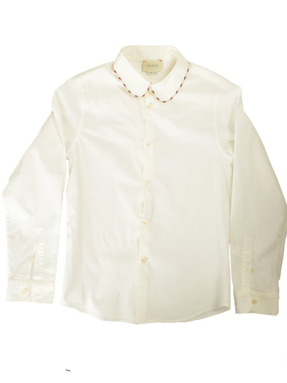 Gucci Boy White Poplin Button Down Shirt Sz 10 Years
